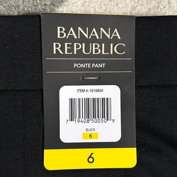 NWT Banana Republic Black Ponte Ankle Pants Women's Size 6 - Picture 8 of 10